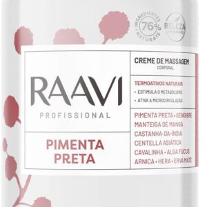 Creme Massagem de Pimenta Preta Raavi 1Kg