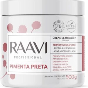 Creme Massagem de Pimenta Preta Raavi 500g