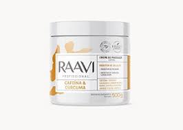Creme Massagem Cafeina e Curcuma Raavi 500g