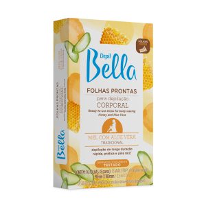 Folhas Prontas Corporal  -  Mel  Aloe Vera Depil Bella 16folhas