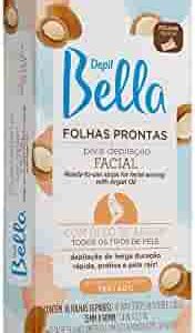Folhas Prontas Facial  - com Óleo de Argan Depil Bella 16folhas
