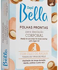 Folhas Prontas Corporal  - com Óleo de Argan Depil Bella 16folhas